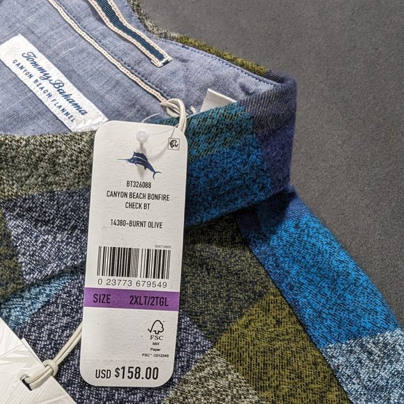 Tommy Bahama Multicolor Plaid Button Down Shirt - Picture 5 of 15